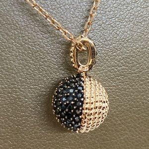 Swarovski Black Rose Gold Pave Sphere Necklace